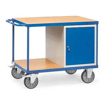 Schwere Werkstattwagen, mit 1 Schrank und 2 Ladeflächen, 1250x800 mm