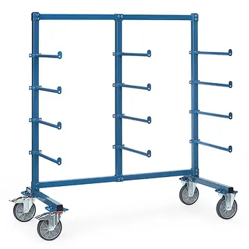 Tragarmwagen mit 12 Tragarme 5° 370 mm einseitig und Abrollsicherung