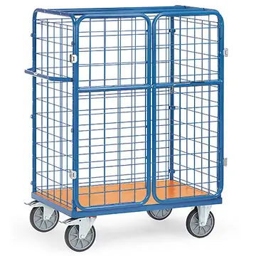 Paketwagen mit Drahtgitterwänden und