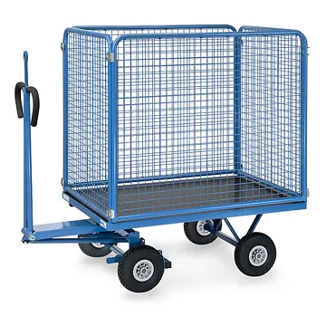 Handpritschenwagen mit Drahtgitterwänden 1000mm hoch, mit Zugöse
