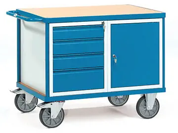 Werkstattwagen mit 1 Stahlschrank Tragkraft 600 kg
