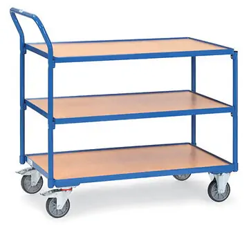Leichter Tischwagen mit 3 Böden, Tragkraft 300 kg