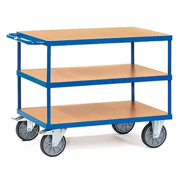 Schwere Tischwagen mit Holzwerkstoff-Platten, 500-600 kg