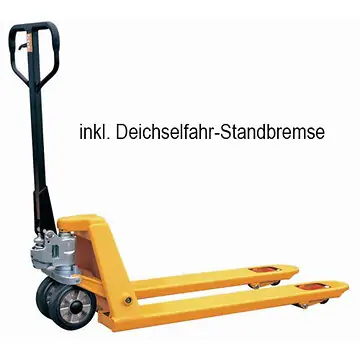 Paletthubwagen mit Deichselfahr- und Standbremse