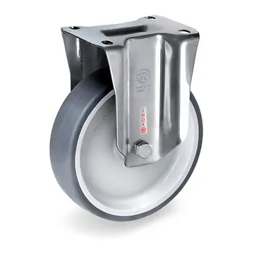 INOX Bockrollen mit thermoplastischen Rädern und Gleitlager